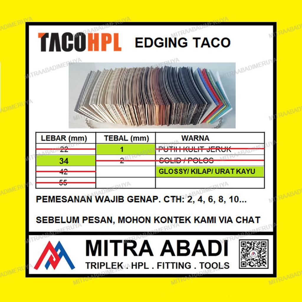 Edging TACO HPL 34/1 mm Urat Kayu / Glossy