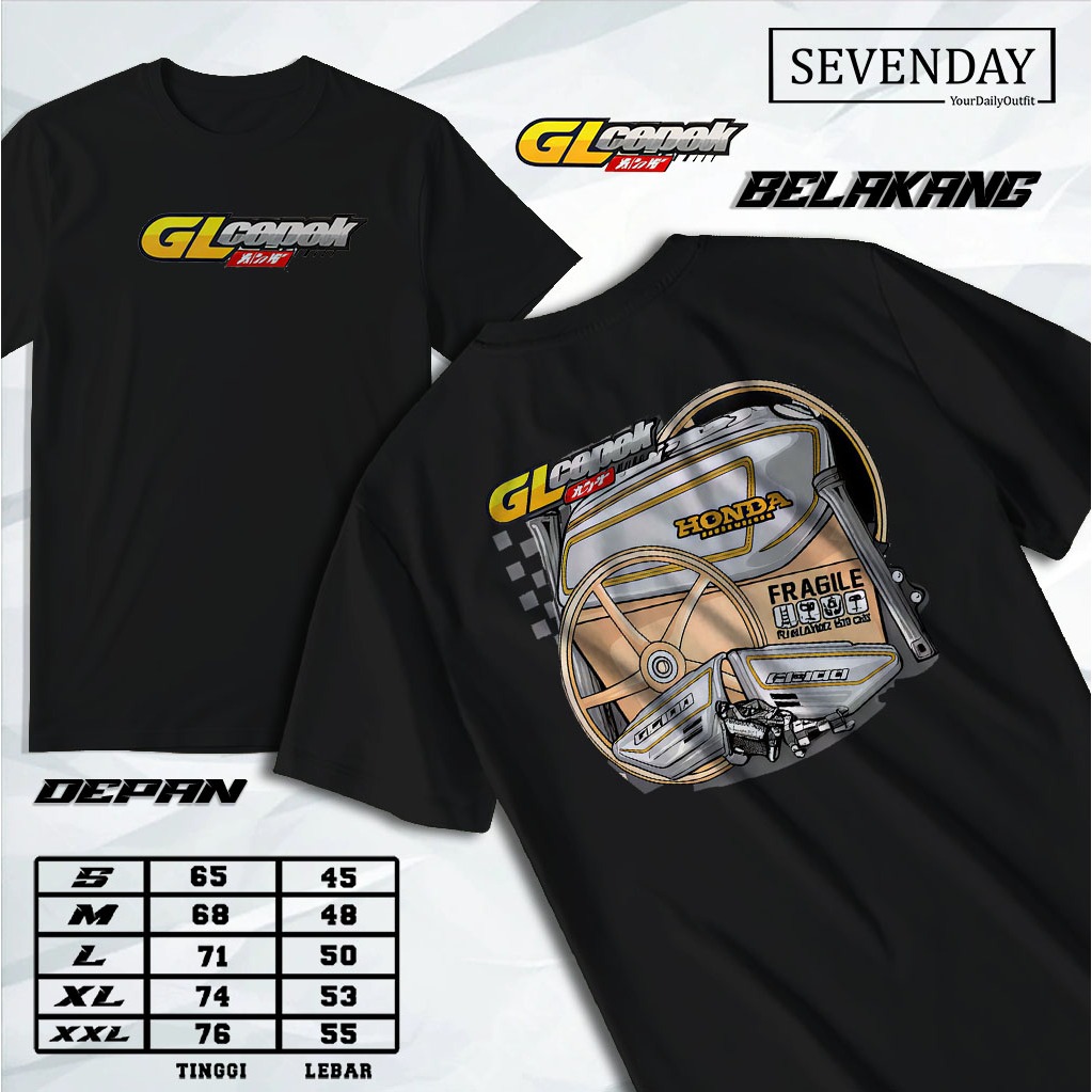 T-shirt kaos Kaos Racing GL 100 Part Aksesoris Motor GL CEPEK - Kaos Pria Distro Herex Style Motor c