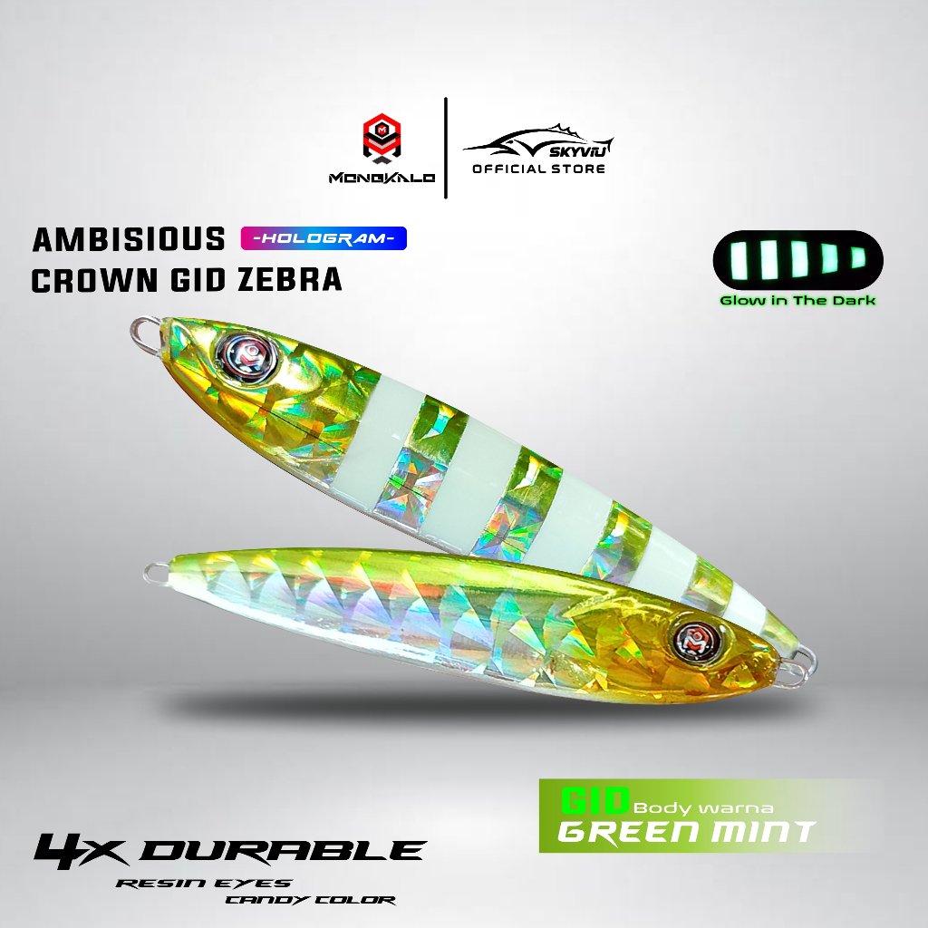 Mongkalo Ambisious Kipas GID-Zebra noMotif Candy 100 Hijau-Mint