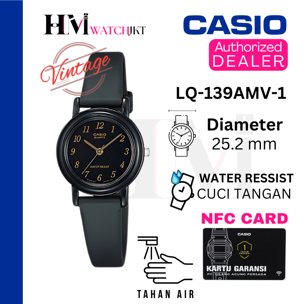 CASIO LQ-139AMV-1LDF Jam Tangan Wanita Original Analog Antiair LQ-139AMV-1 LQ-139