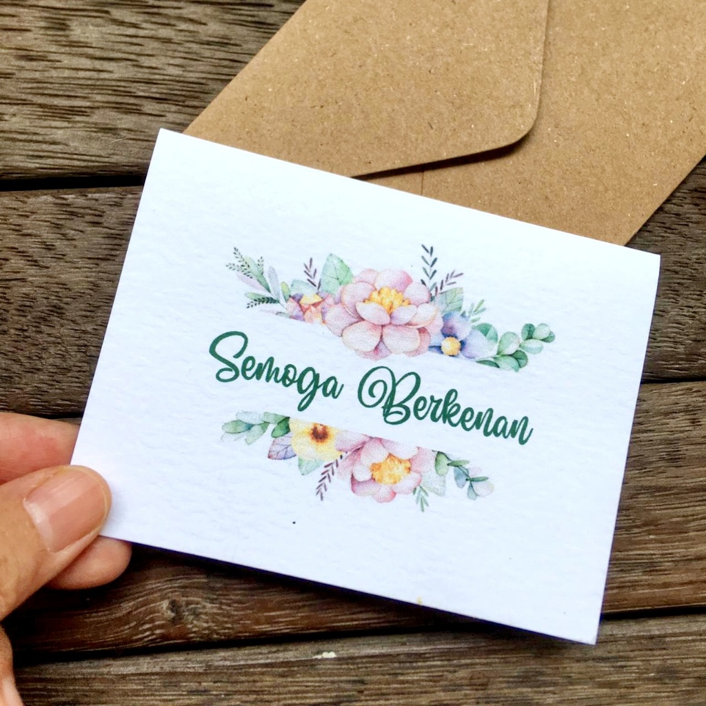 Kartu Ucapan Semoga Berkenan Blank Greeting Card MINI & Amplop Kraft Polos Kosong Selamat Hadiah Kad