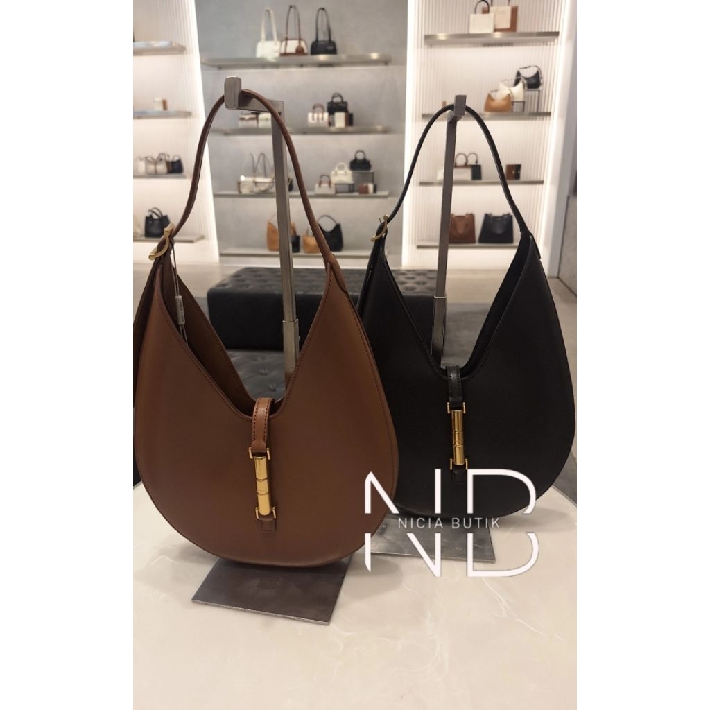 Tas ck cesia metallic accent hobo bag