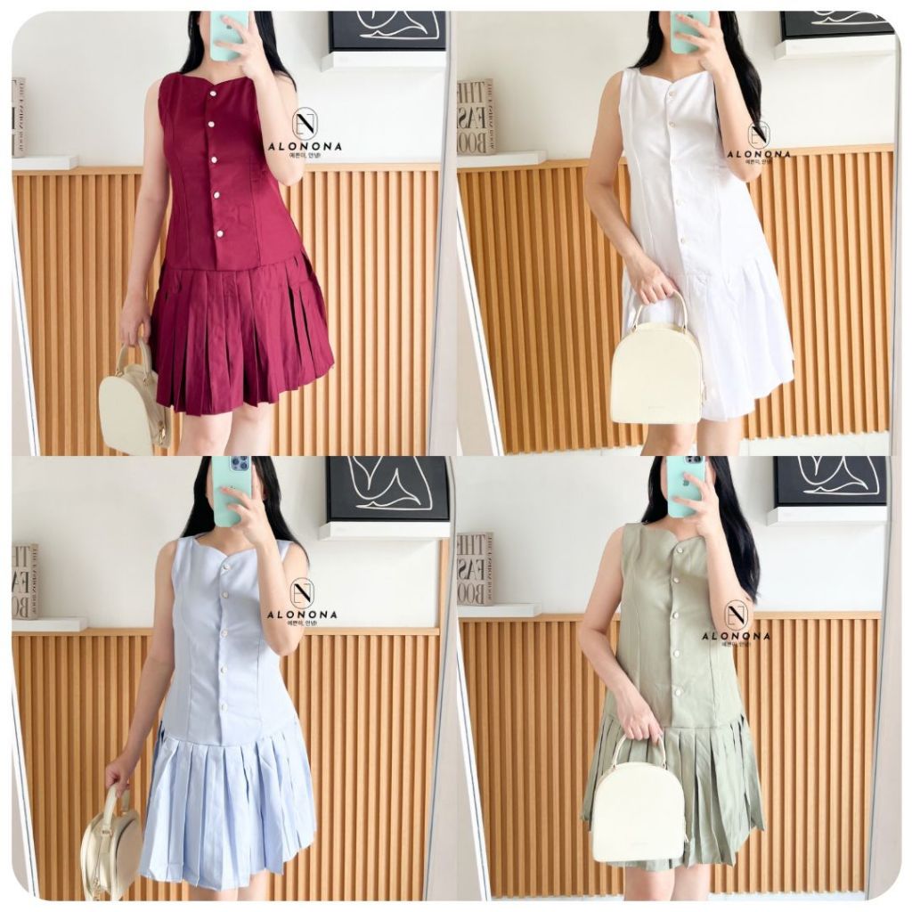 RENESME DRESS | MIDI DRESS WANITA IMLEK CNY CHRISTMAS NATAL MAROON MERAH HIJAU EMERALD PUTIH GAUN