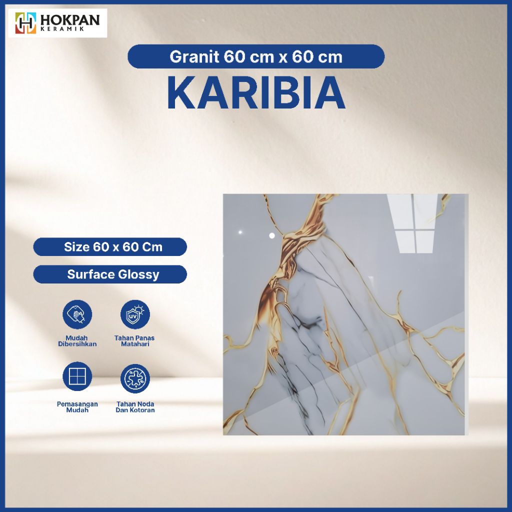 Granite Motif Karibia 60x60 Glossy - Hokpan Keramik