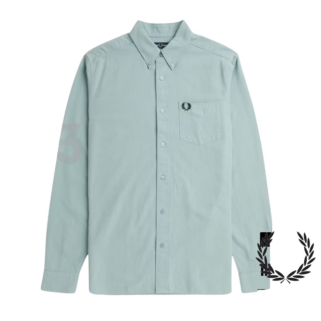 Kemeja Fred Perry Polos Pria Lengan Panjang Kemeja Polos Pria Lengan Panjang