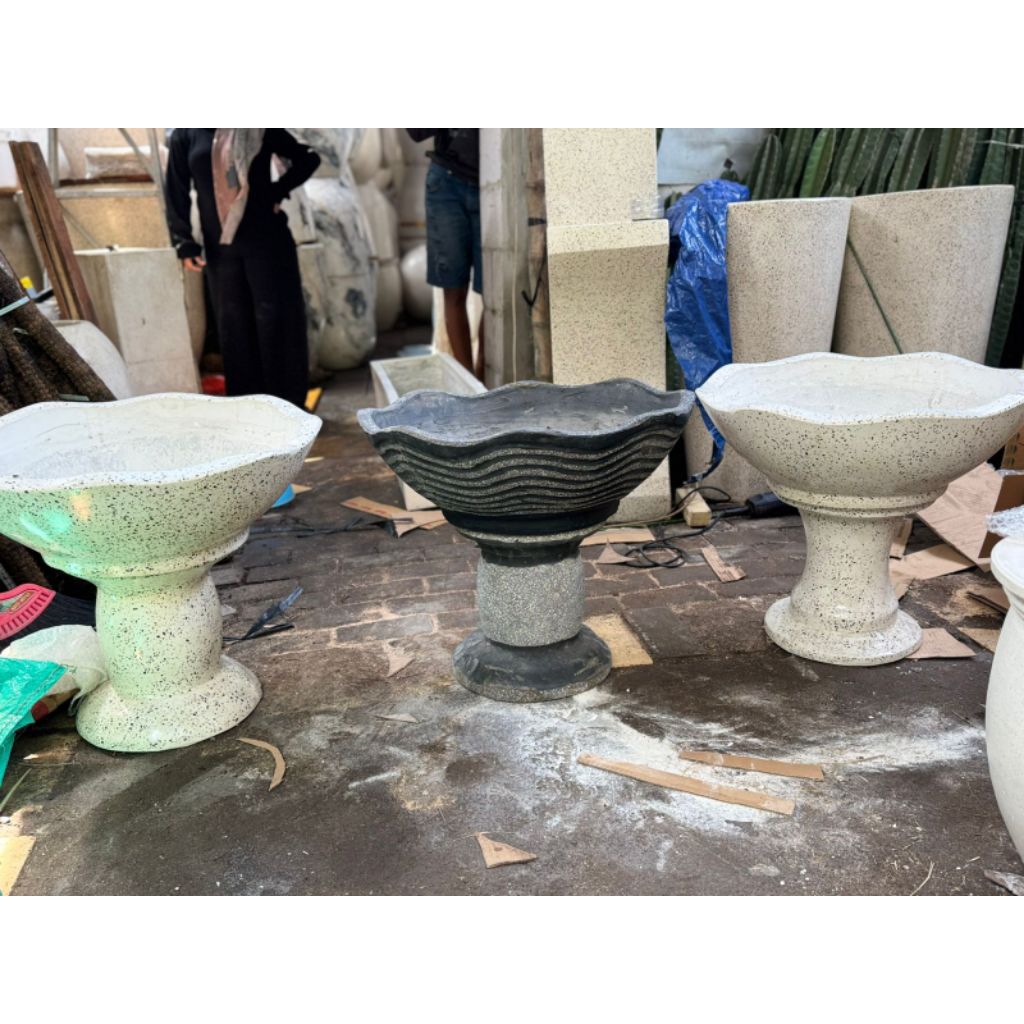 Promo 11.11 Cashback & Garansi 100% 1 Set Pot Teratai + Pilar Bahan Semen & Teraso