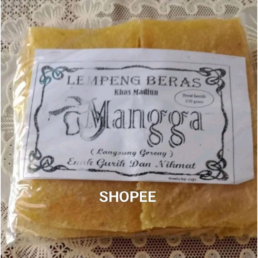 satu kg lempeng beras cap mangga krupuk mentah khas kota madiun