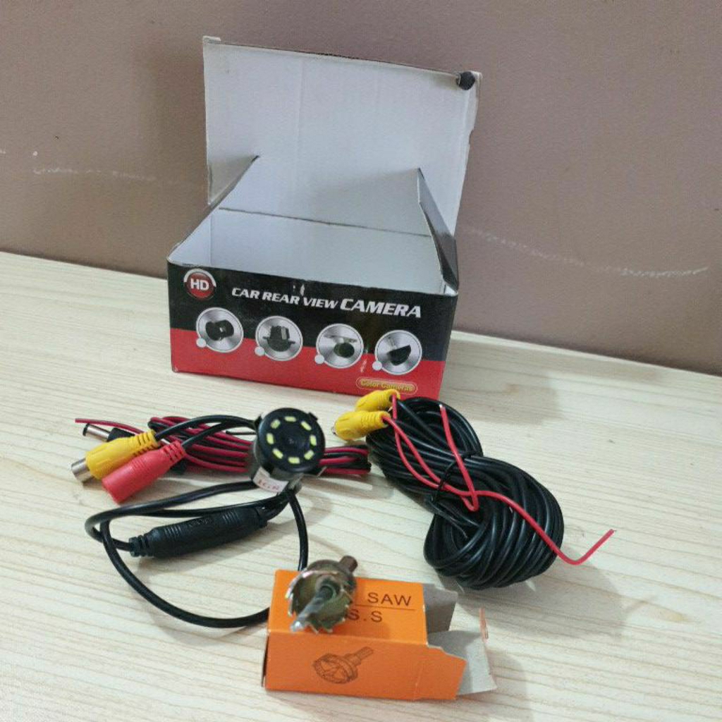 kamera mundur mobil bulat 8 led universal