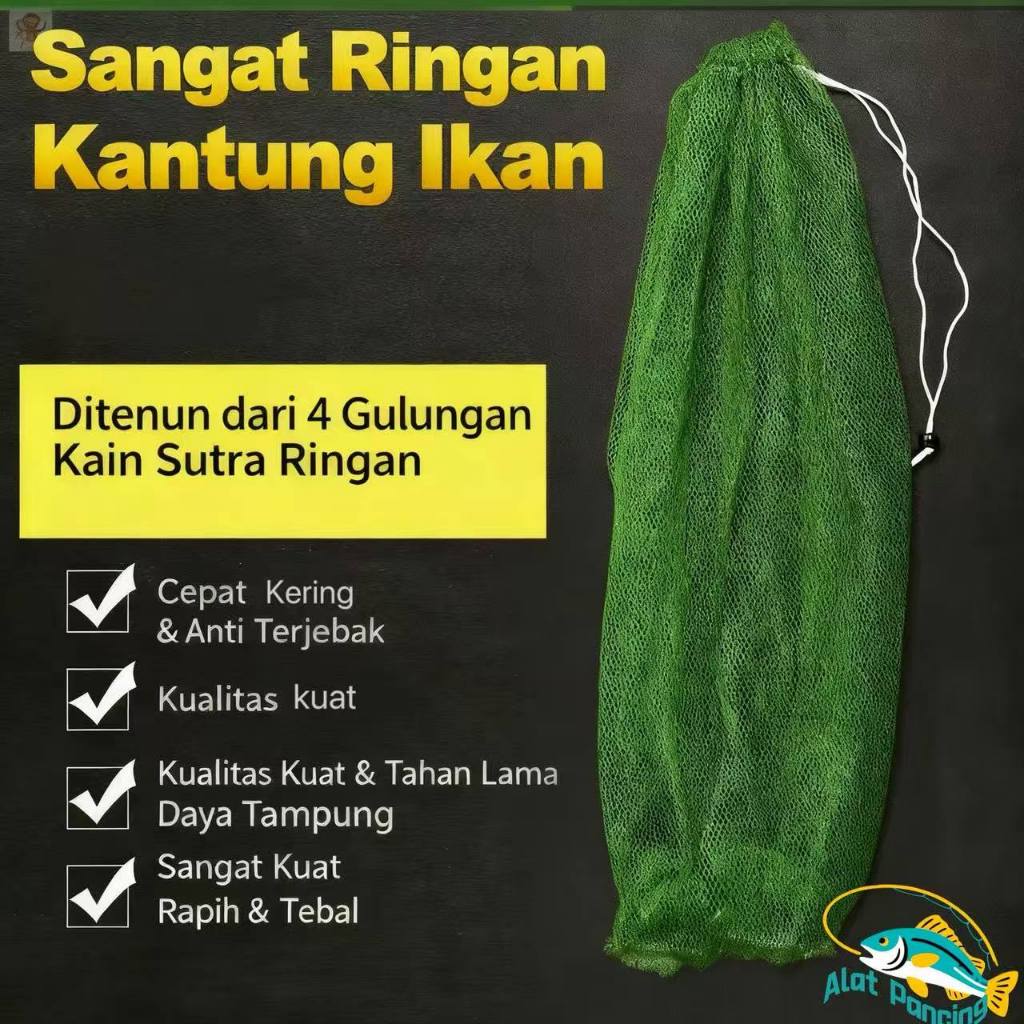 Tas Ikan Mini Portabel Model Baru  Jala Penampungan Ikan Sederhana Tahan Lama Jaring Padat untuk Mem