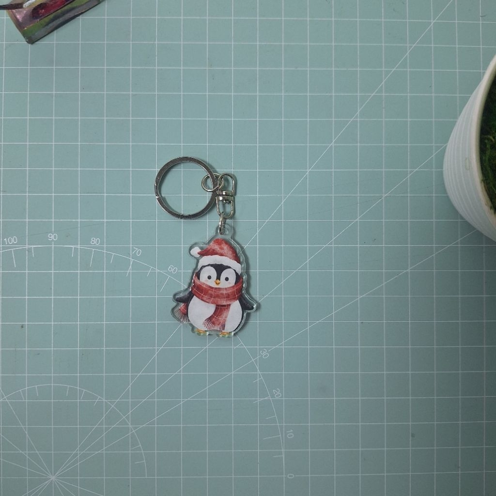 Gantungan kunci natal christmas bola salju