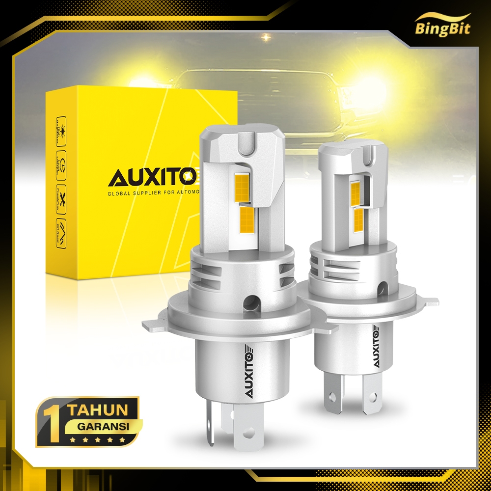 LAMPU LED MOBIL Canbus H4 HB2 9003 SUPER TERANG KUNING KUNING 20000LM IP67 Headlamp untuk Mobil  Mot