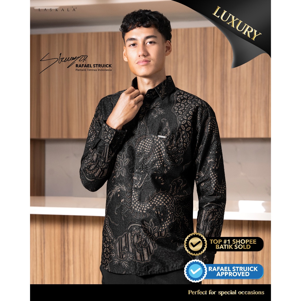 Laskala Batik Premium Nagara Kemeja Batik Pria Slimfit Lengan Panjang