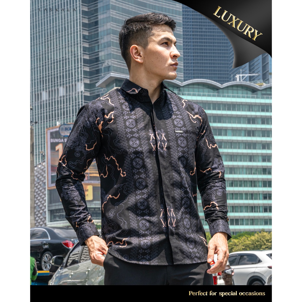 Laskala Batik Sentani Kemeja Batik Pria Slimfit Lengan Panjang
