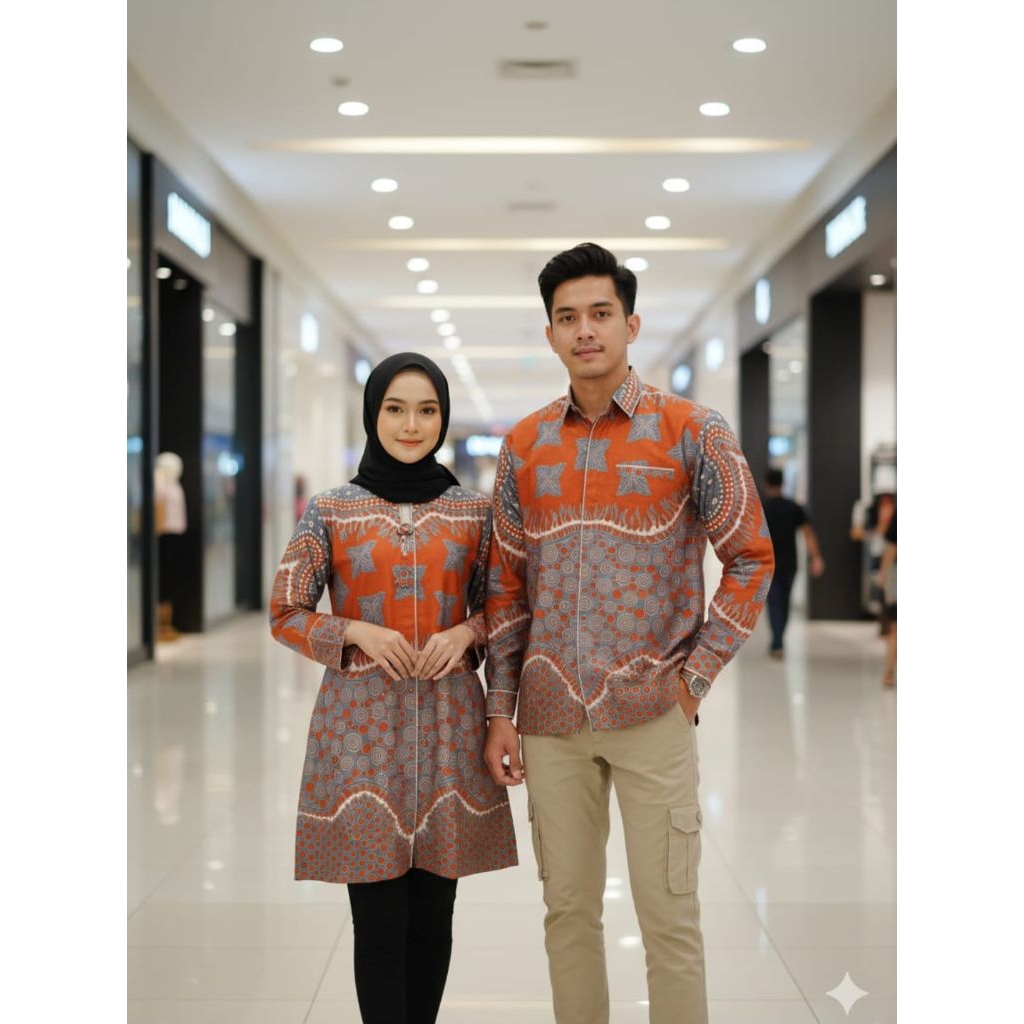 Baju Batik Tunik SMOK Premium | Batik Tunik Couple | Batik Tunik Modern | Batik Sarimbit | Batik Kat