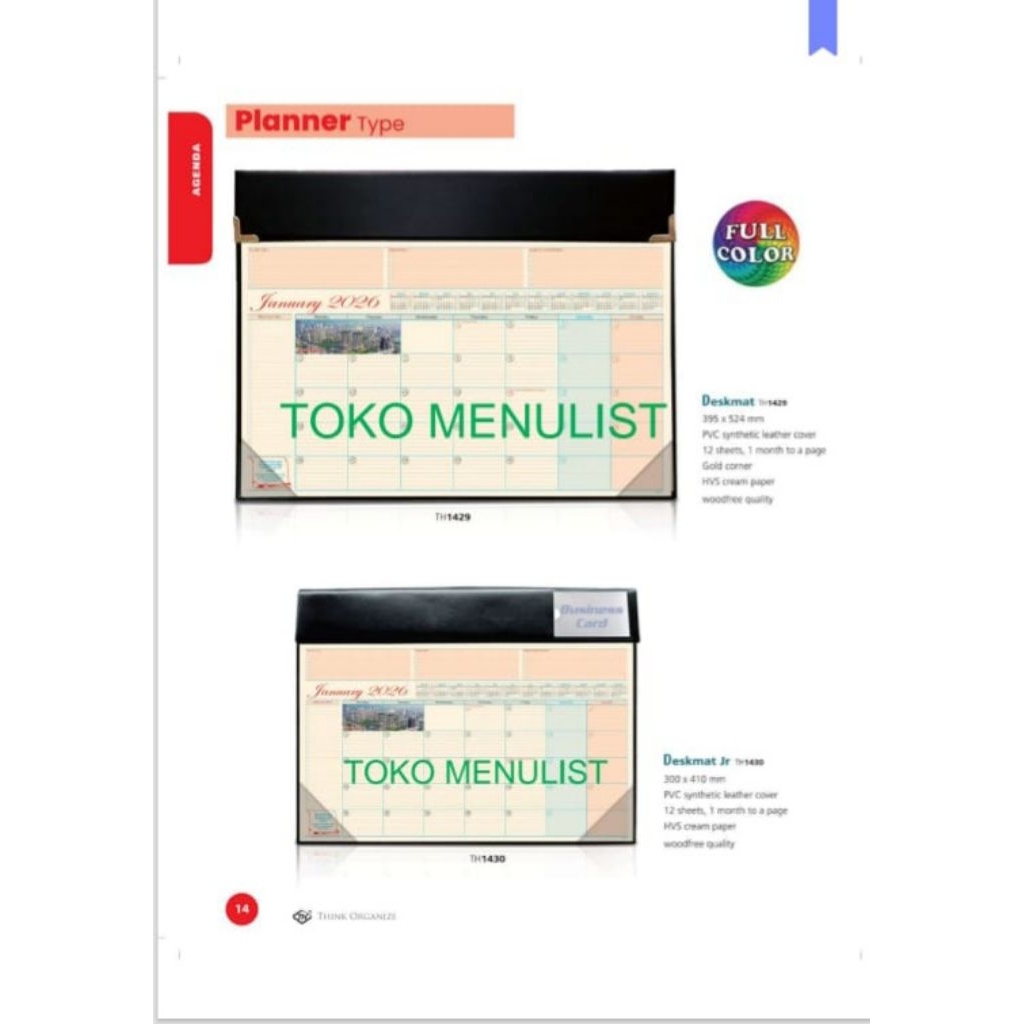 Original Agenda 2026 Agenda Meja Deskmatt Table Planner 2026 TH