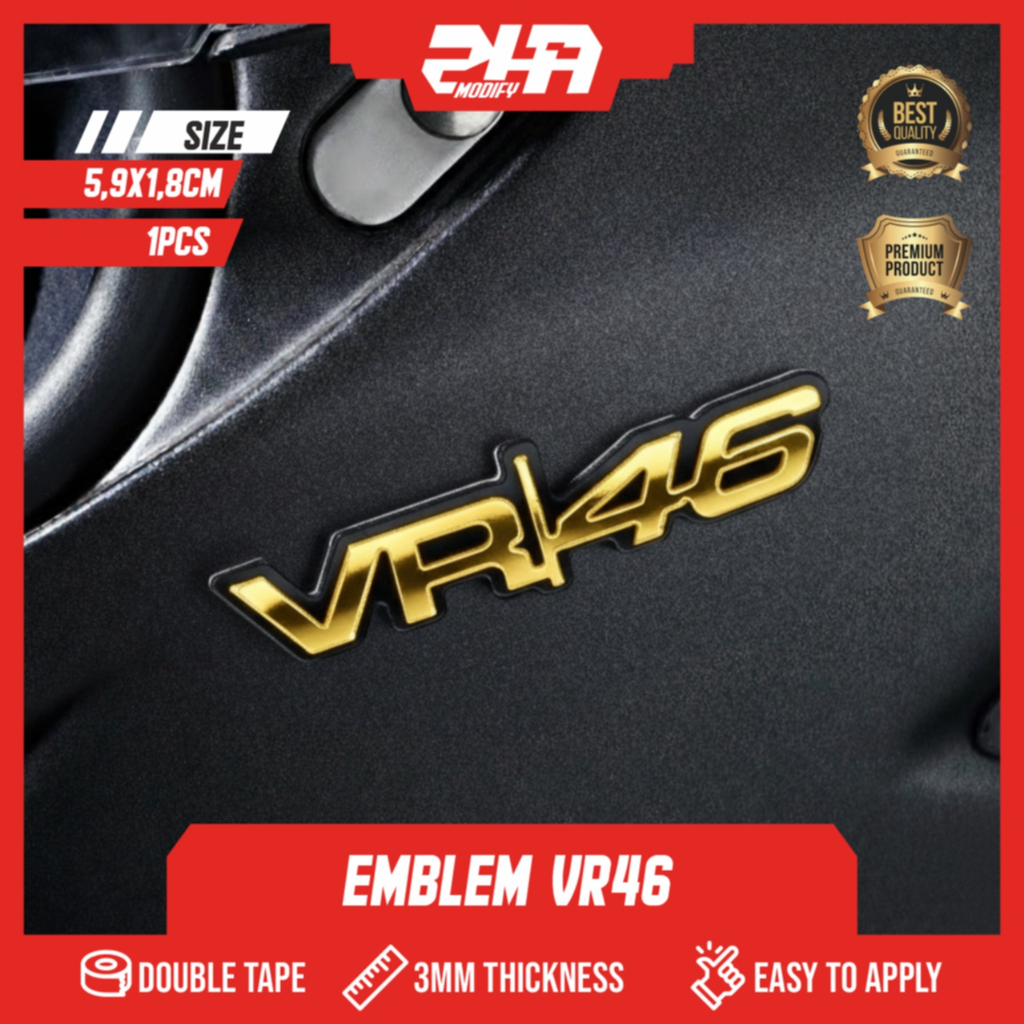 EMBLEM VR46 LOGO VR46 EMBLEM HELM MOTOR STIKER HELM MOTOR AKSESORIS BEAT VARIO NMAX AEROX MIO VARIAS