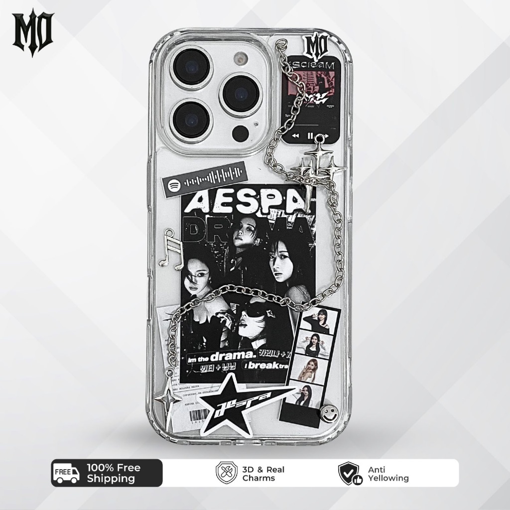 [morveil] Luxe Line - AESPA KPOP CASE HP IPHONE ANDROID casing resin unik aesthetic keren gothic y2k