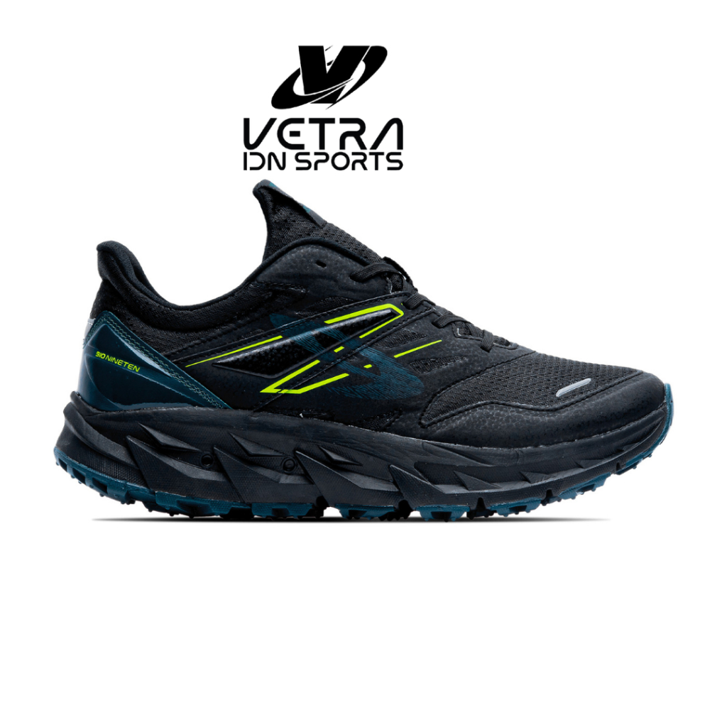 SEPATU TRAIL RUNNING 910 NINETEN YUZA EVO - HITAM/HIJAU TUA/JINGGA