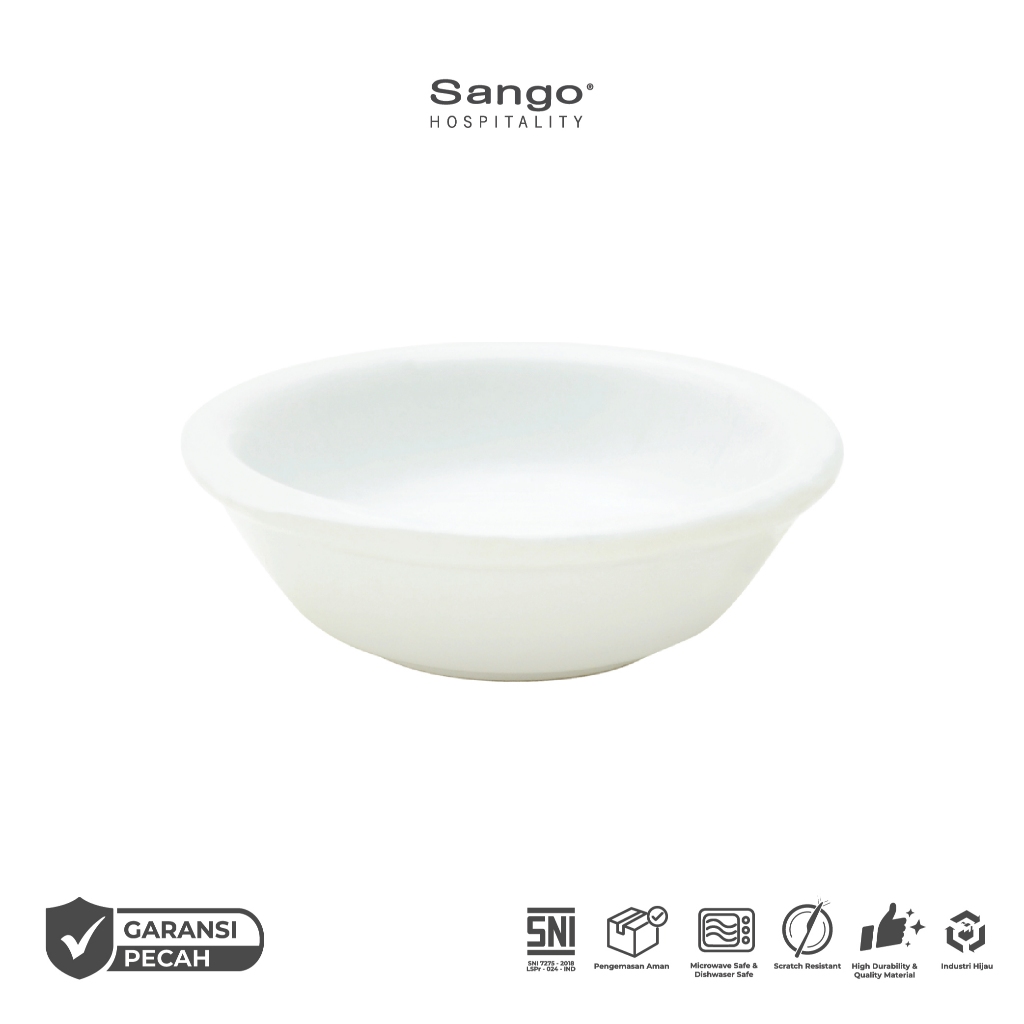 Sango Peralatan Makan Classic Soy Sauce White 40ml | Sambal Piring Saus Kecil Premium Estetik SNI