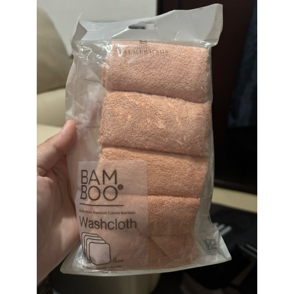 Little palmer wash cloth bamboo 4 pcs baby handkerchiefs handuk iler selampe sapu tangan bayi