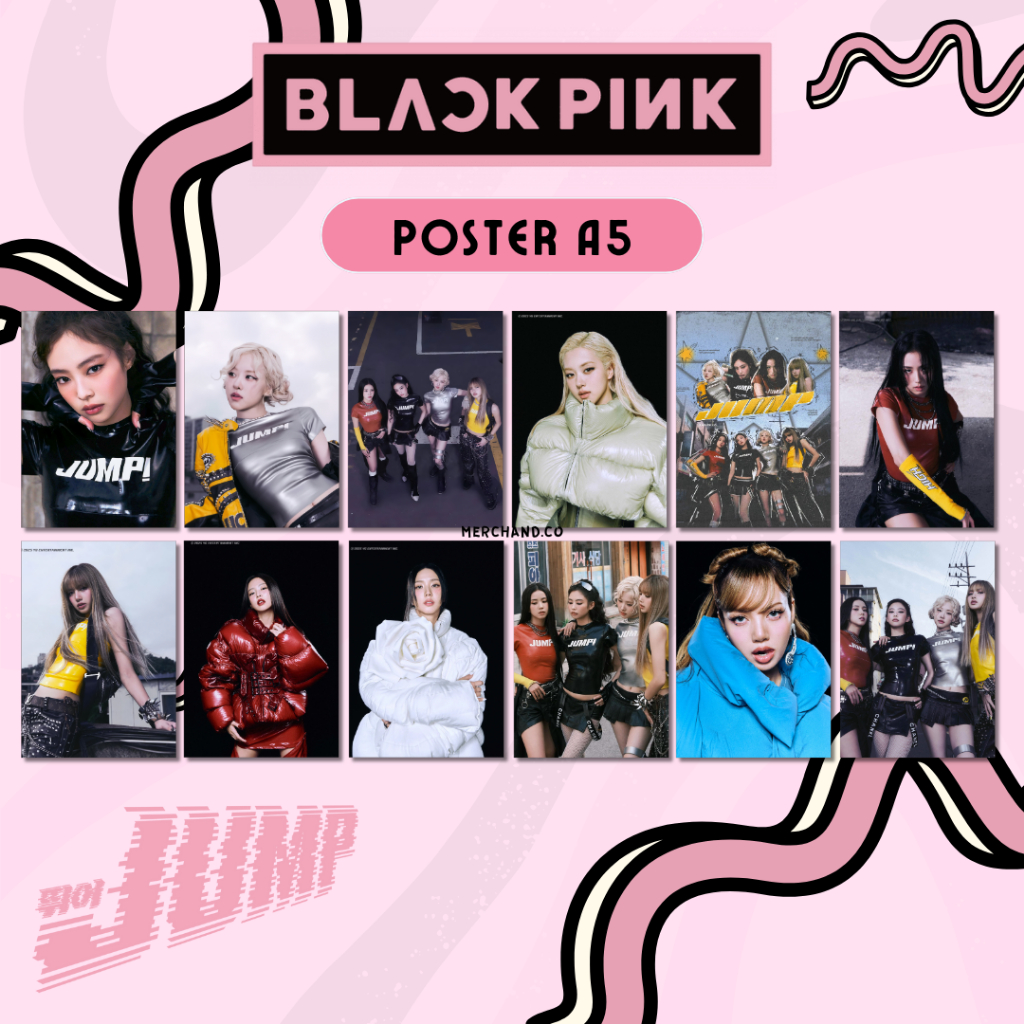(12 pcs) A5 POSTER DINDING AESTHETIC / BLACKPINK JUMP / POSTER MINI AESTHETIC / PAKETAN