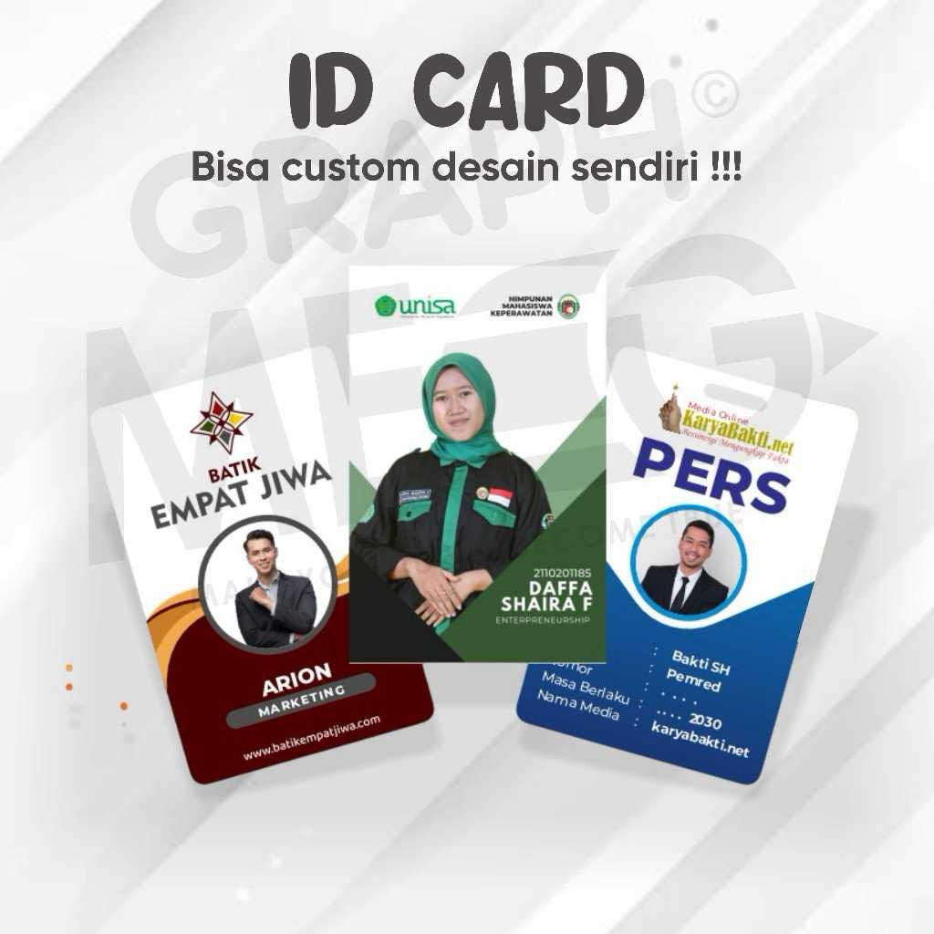 Cetak ID CARD, Kartu tanda pengenal, Badge Mahasiswa, perusahaan dan jasa Desain Satuan