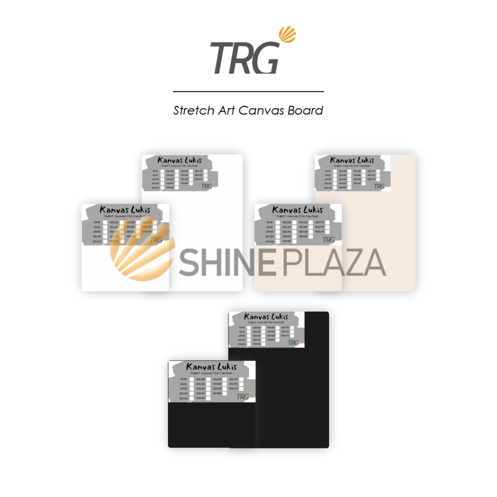 TRG Stretched Art TC Black Marsoto Canvas Board 10x10 15x15 20x20 20x30 30x30 cm Watercolor Artist A
