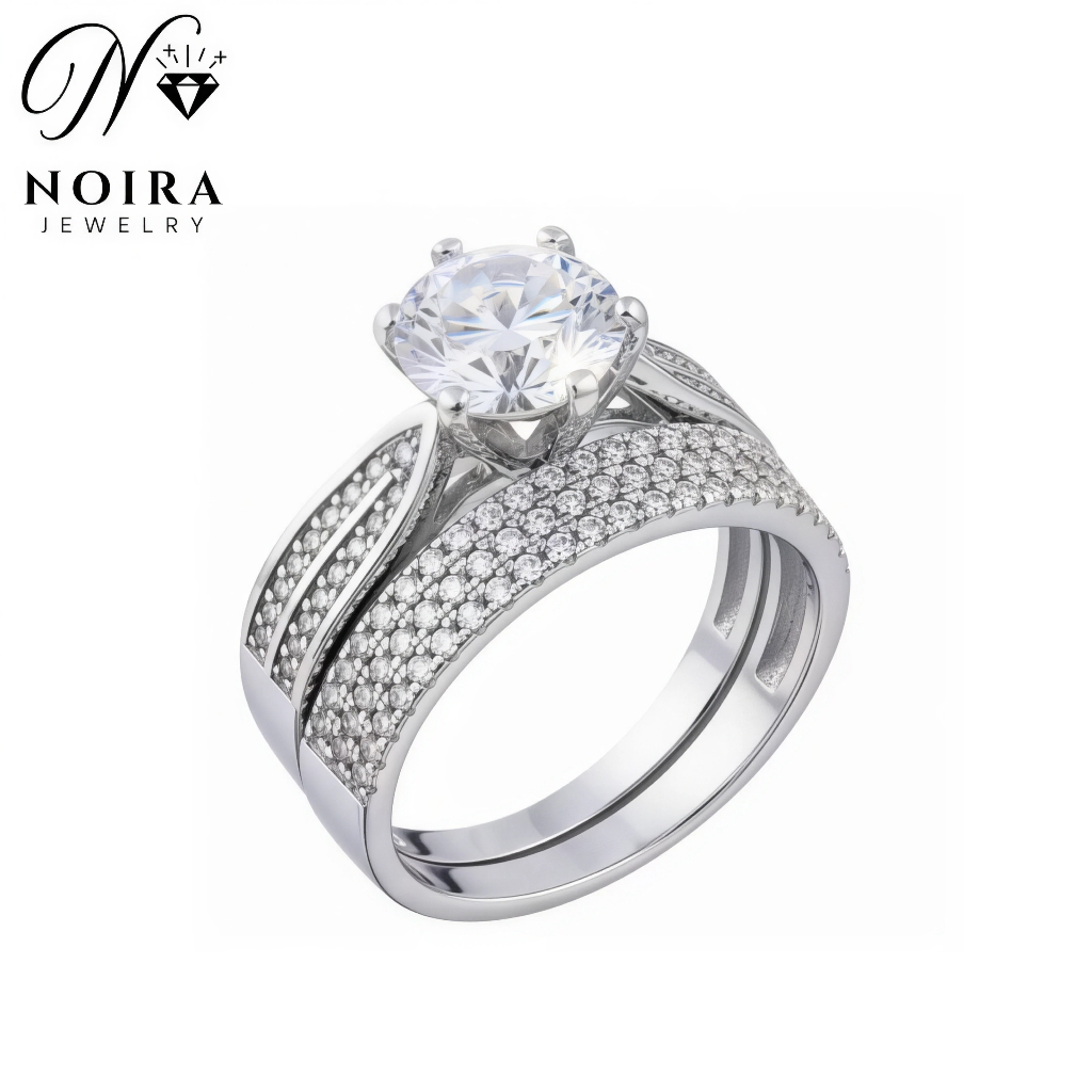 NOIRA - CN4 - Cincin Couple Titanium 2 Pcs Anti Karat | Cincin Pasangan | Cincin Fashion | Ladies Ri