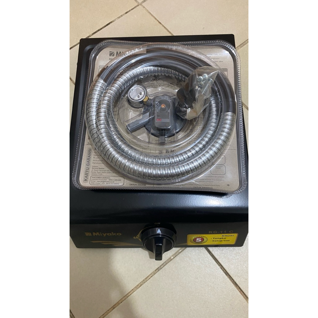Kompor Miyako 1 tungku dan selang regulator
