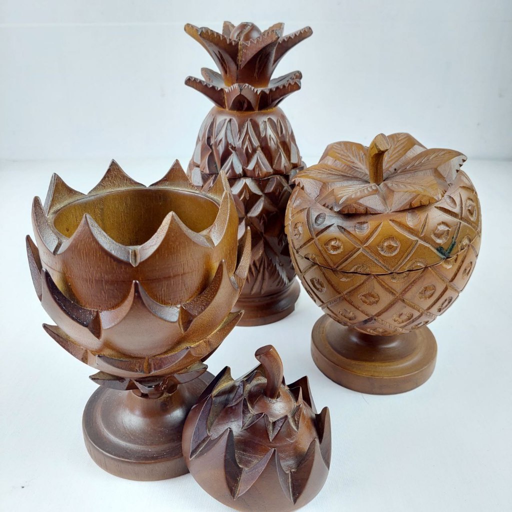 Toples cemilan model buah kerajinan kayu jati jepara