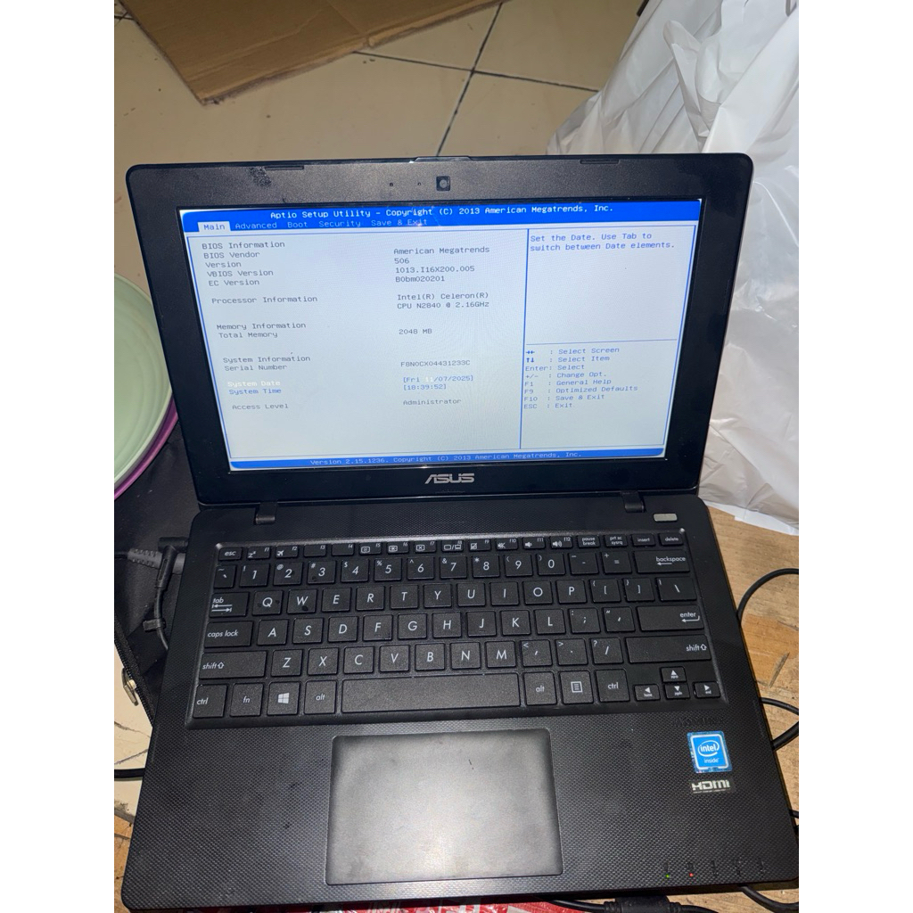 Asus X200M intel celeron ram 2gb mainbord normal garansi