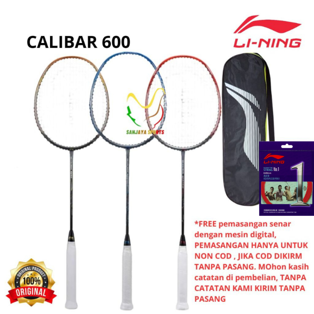 RAKET BADMINTON BULUTANGKIS LINING 3D CALIBAR 600 600 B BOOST ORIGINAL