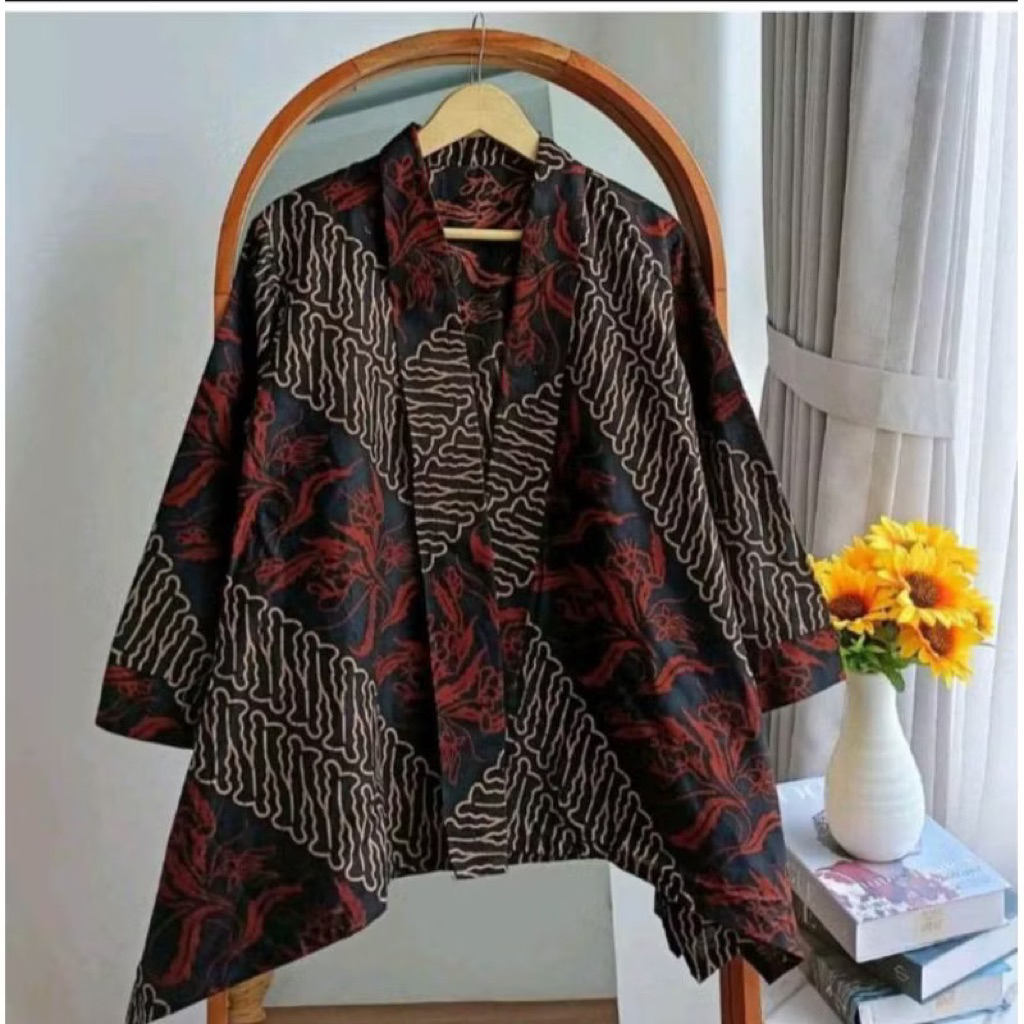 Blazer Batik Wanita Modern Premium Elegant  Atasan Outer Batik Wanita Jumbo Lengan Panjang