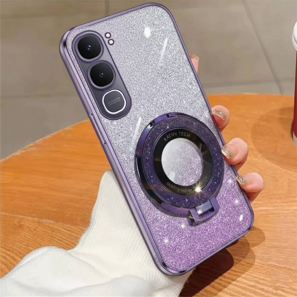 Case Vivo Y21D Y31 Y21 Y21a Y21t Y21s Y33s Y33t Glitter Ring Magnetic Holder