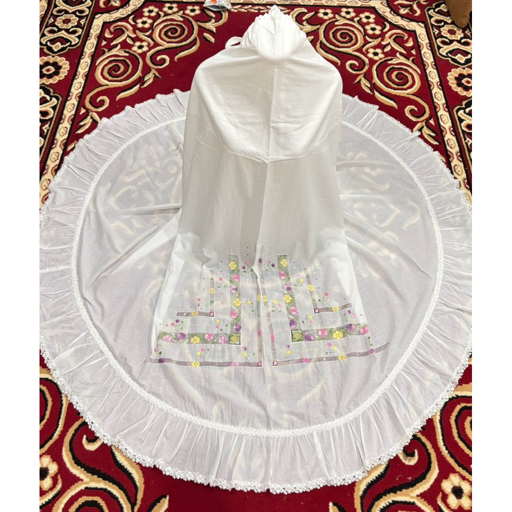 Stelan Mukena Paris Rempel Sulam Terawang (Handmade) Khas Bukittinggi