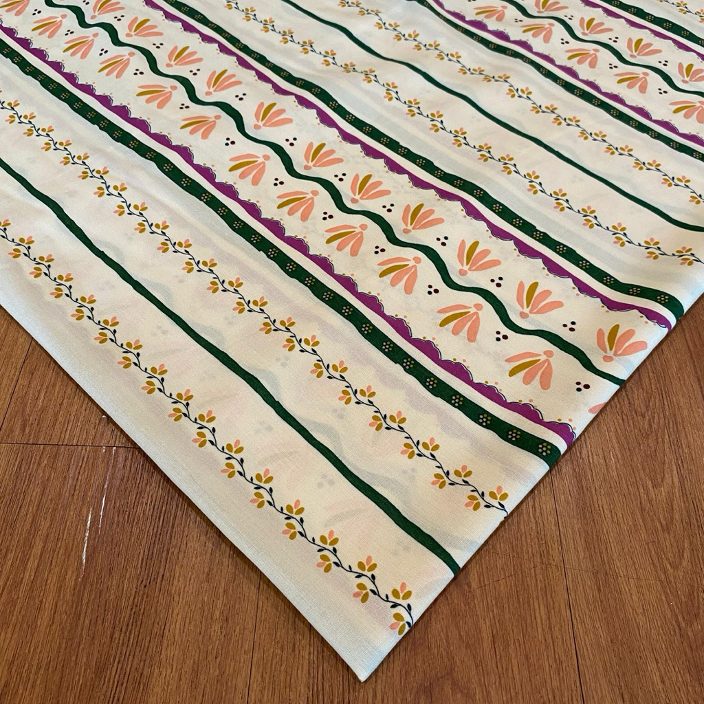 bahan kain katun rayon viscose motif salur/ rayon motif terbaru(harga tertera 50cm)