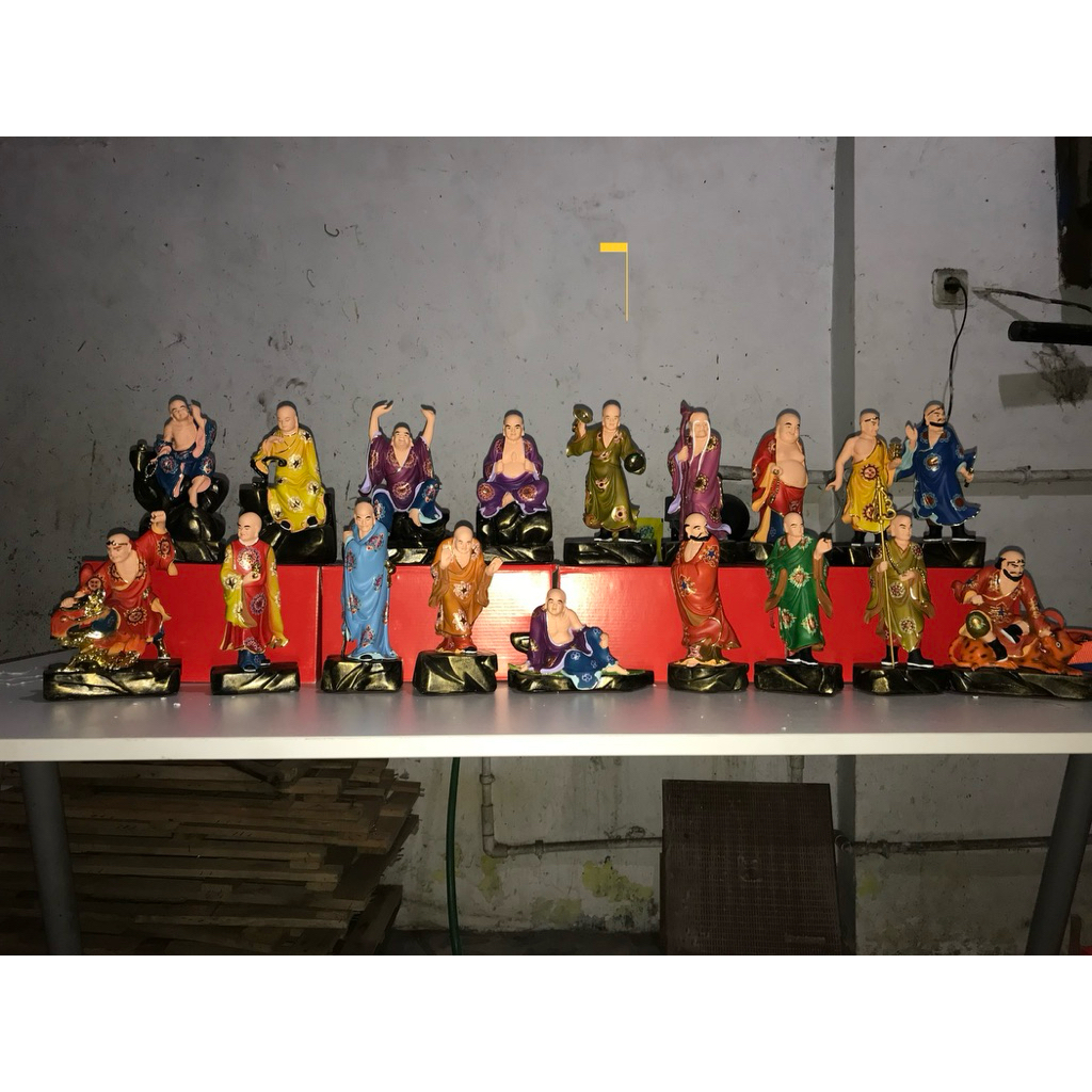 patung Buddha 18 arahat / 18 lohan / Se Pa lo han 8in bahan fiber