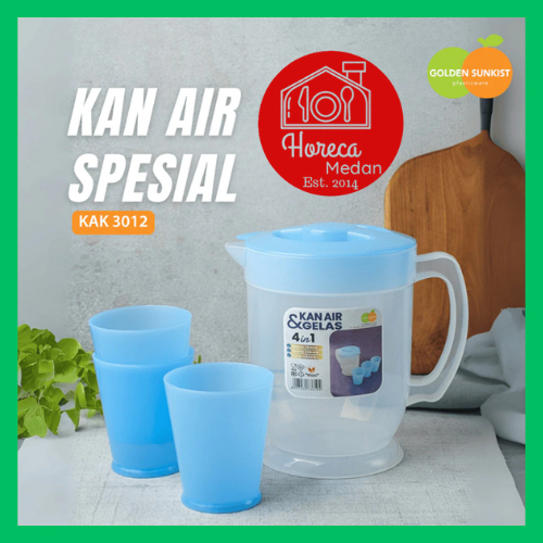Golden Sunkist - Kan Air Plastik / Teko Air Kecil 4 in 1 Food Grade 2Liter 13,5cm x 16cm