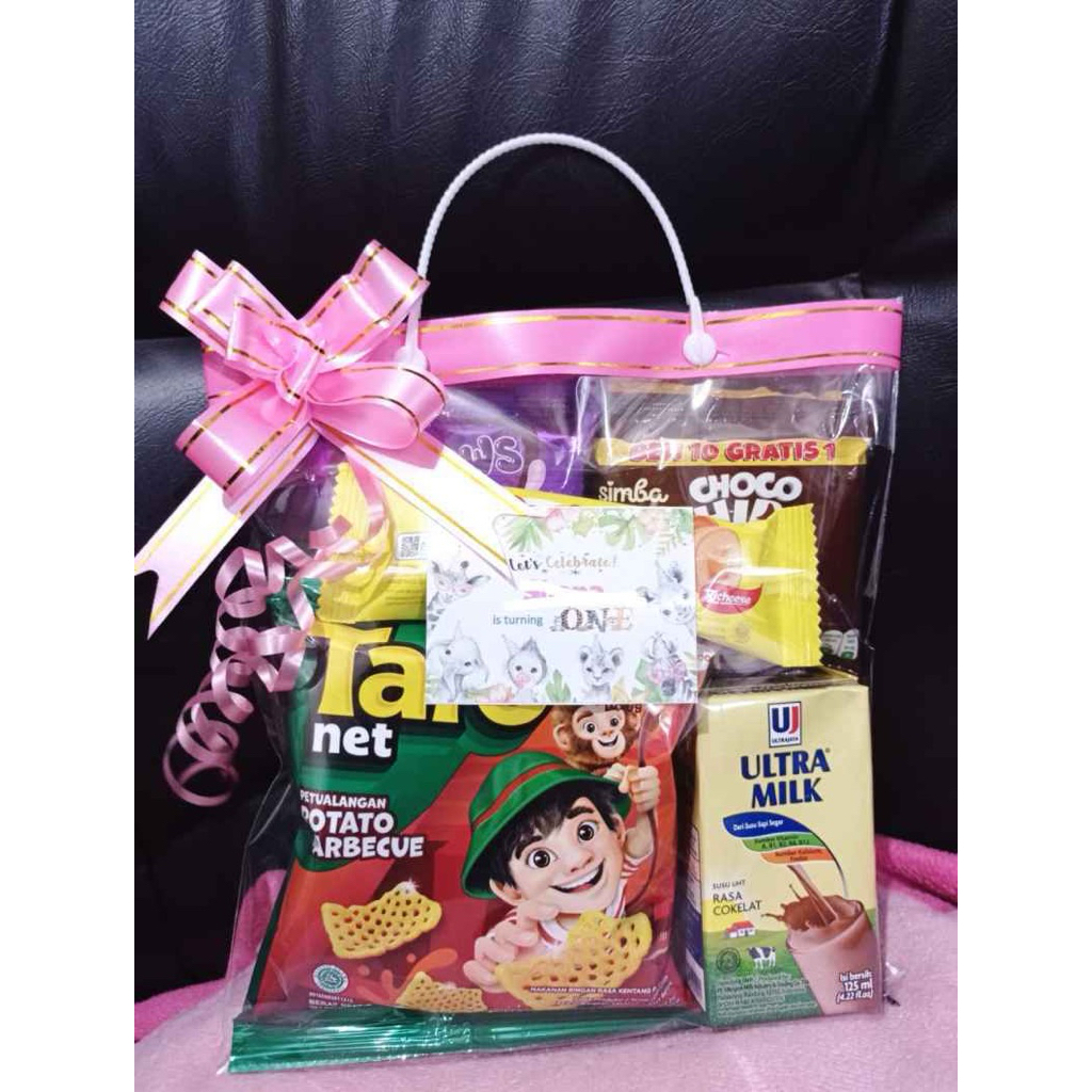 Paket Snack ULTAH Anak label custom // Hampers Ulang Tahun