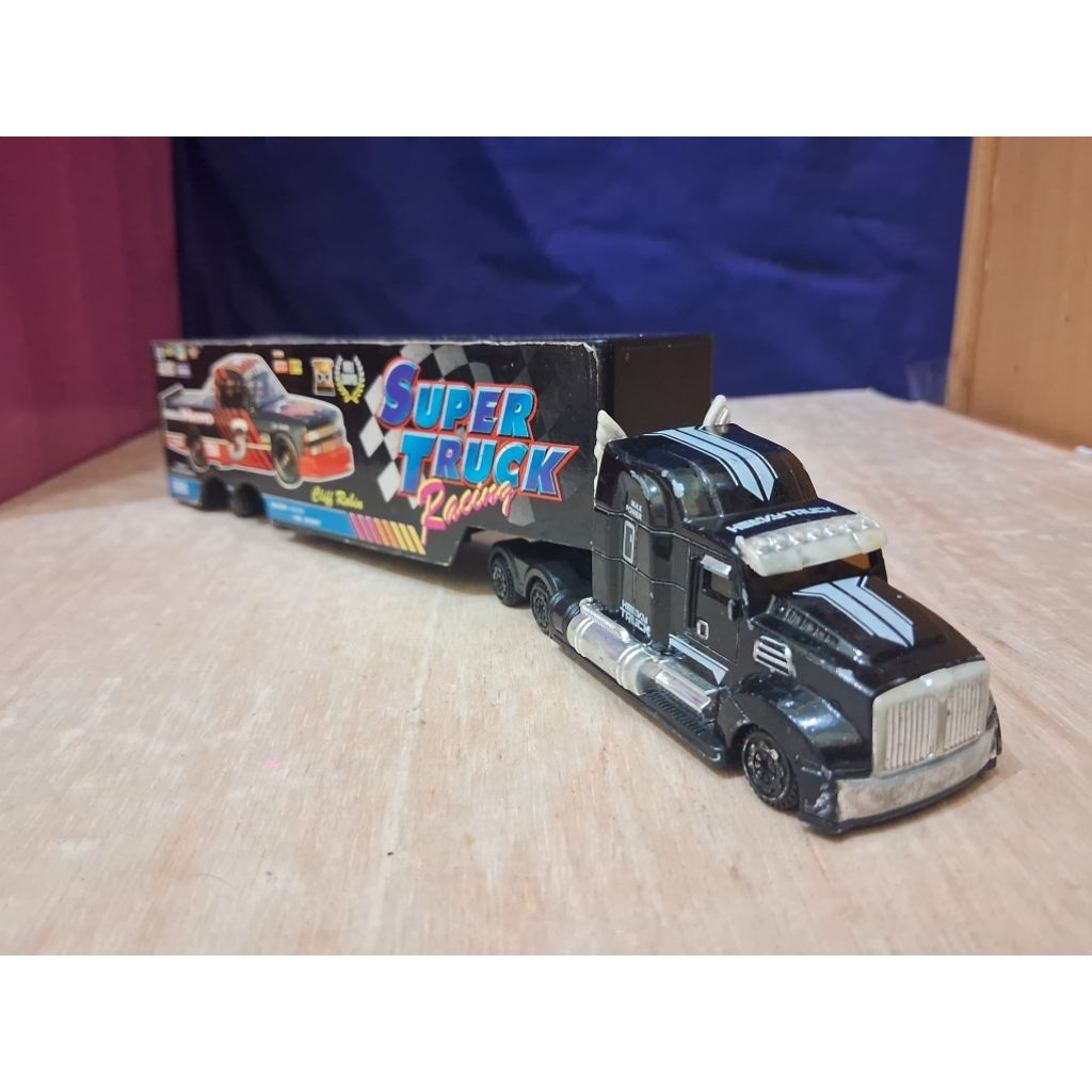 Diecast Heavy Truck Trailer Container Box Gandengan Truck Realtoy Nascar Action City Head Truck Tran