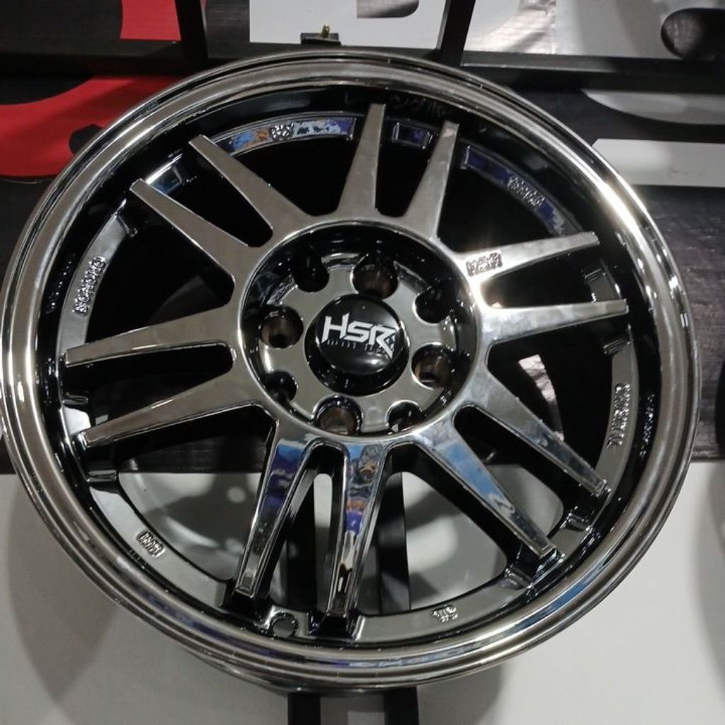 pelek mobil hsr wheel rpf1 R15 black chrome avanza ring 15 velg mobil jazz brio xenia promo sale