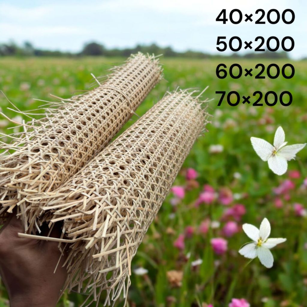 Lembaran anyaman rotan alami