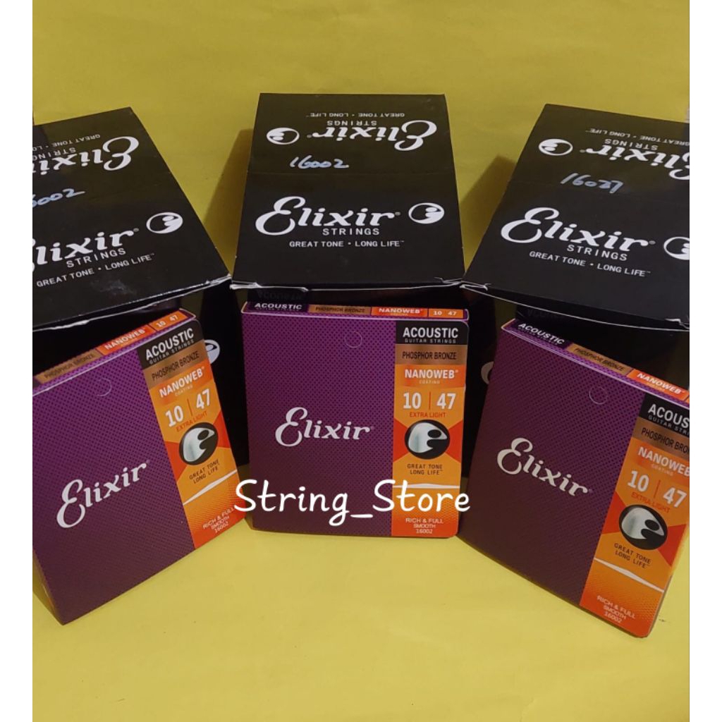 Senar Gitar Akustic Elixir Original Nanoweb Ukuran 0.10 - Senar Gitar Original Elixir 0.10