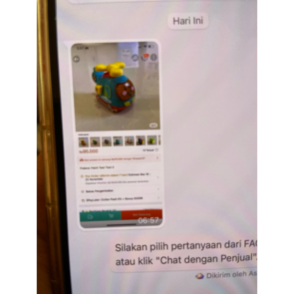 prelove vtech toot toot monster biru