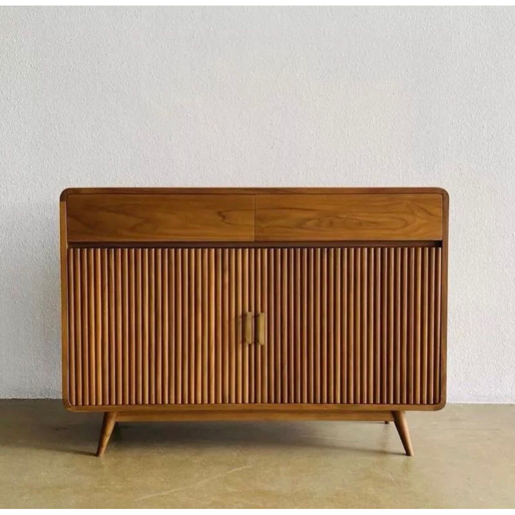 Bufet tv retro | bufet salur minimalis kayu jati | bufet kayu jati retro