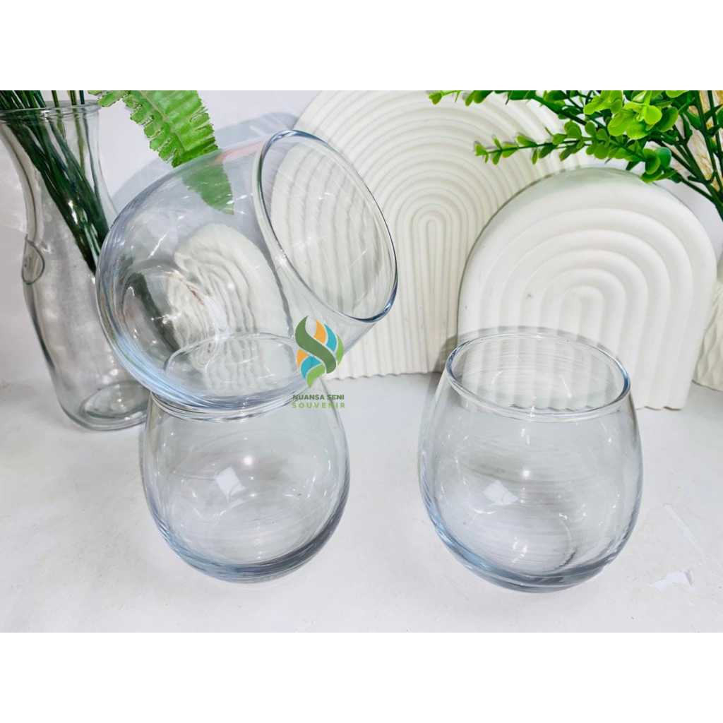 Souvenir Gelas Kaca Tumbler Minum Wine Gelas Tuscany Cangkir Telur Bening Polos
