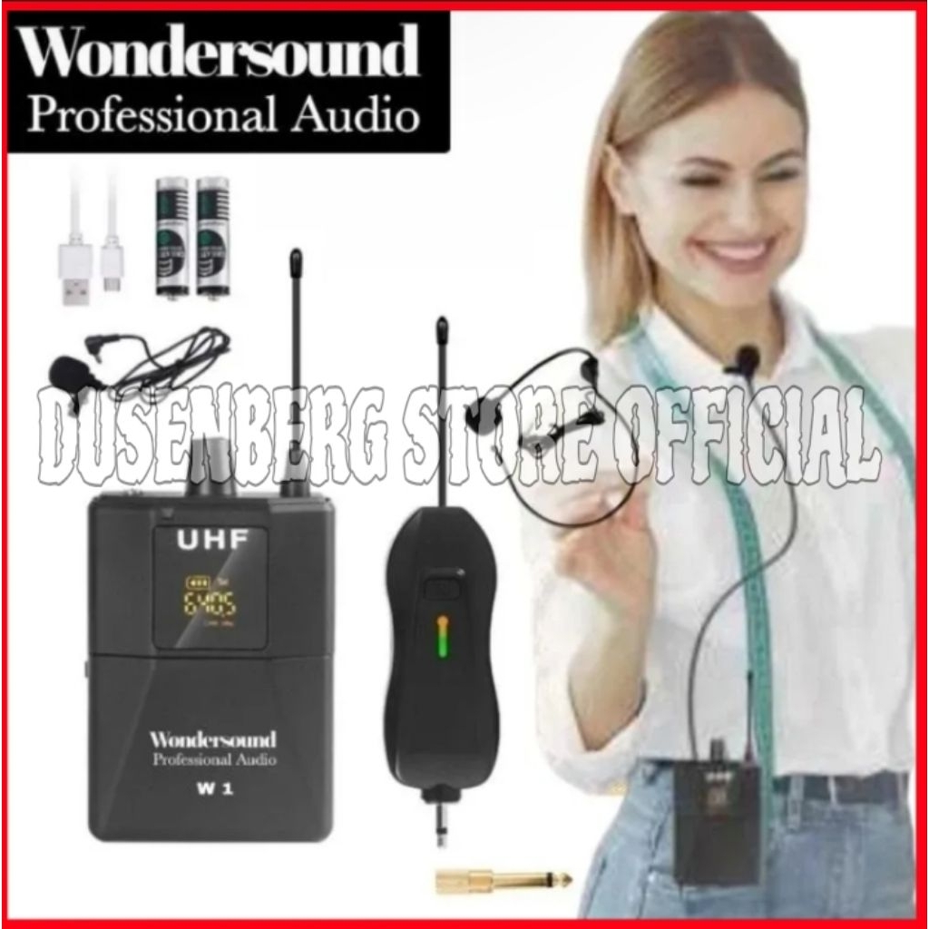 Mic Clip On Wireless Wondersound W1, Mic Bando Headset Imam Mesjid