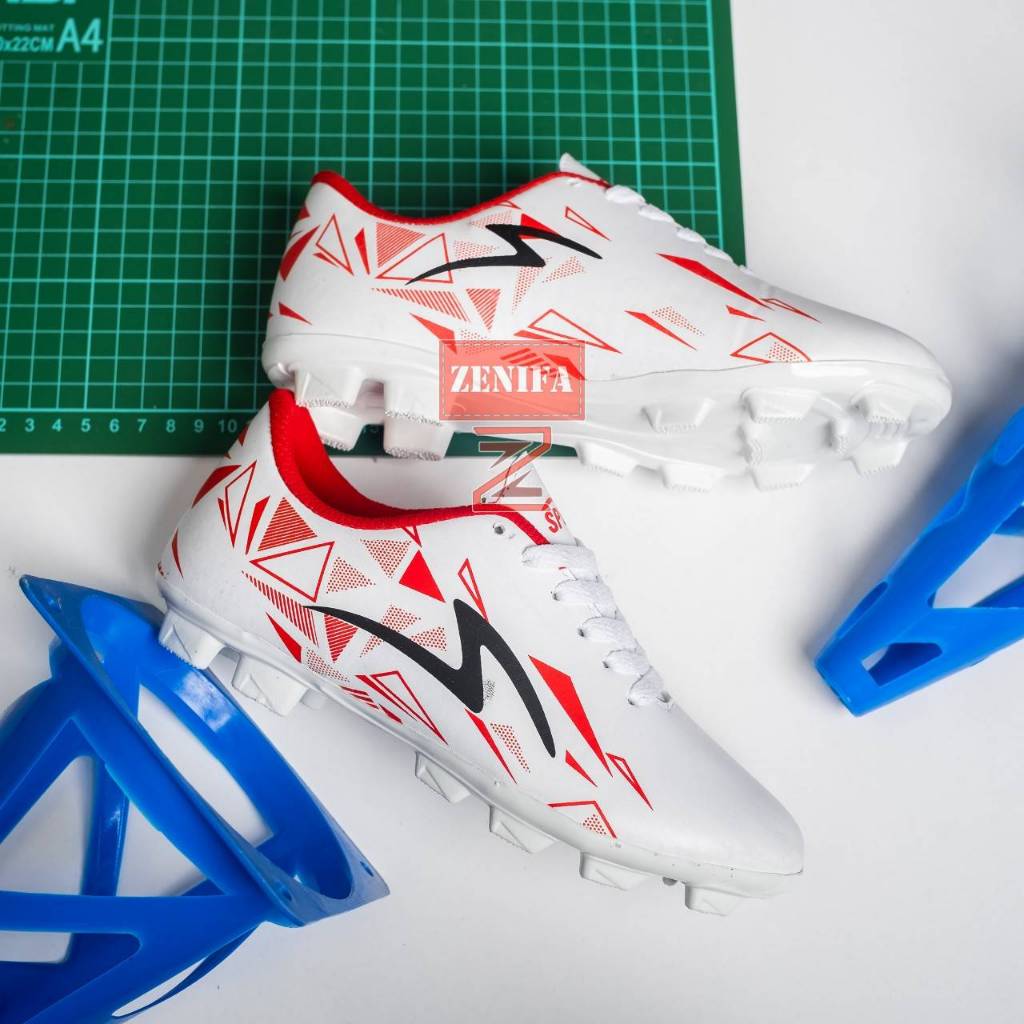 Sepatu specs speedblaze anak putih merah ukuran 33 34 35 36 37 38 sepatu bola anak