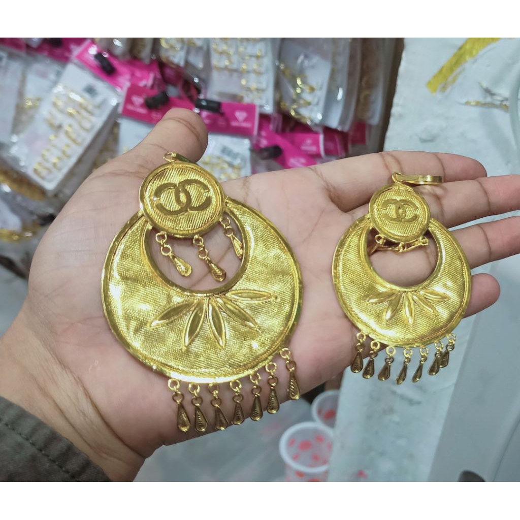 LIONTIN BULAT LIONTIN BULAN MAINAN KALUNG LAPIS EMAS 24K