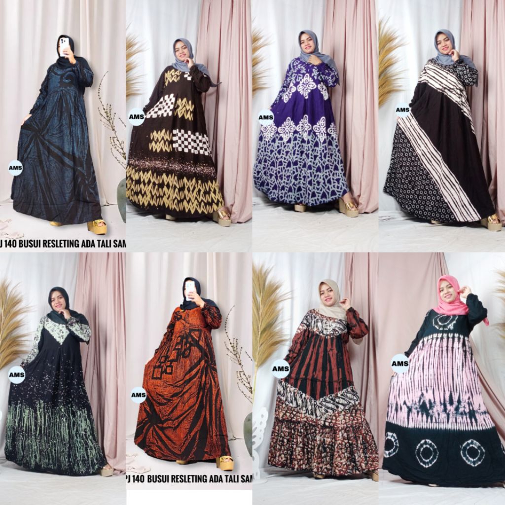 Batik Altha MS Gamis Batik Premium Jumbo Tebal Adem Ld 120cm Daster Cap Twill Ori Malaman Katun Tuwi